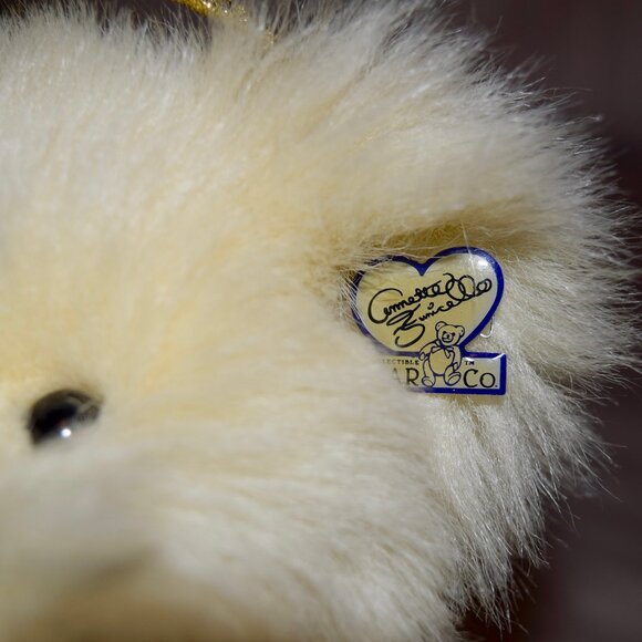 Vintage Annette Funicello Cream Angel Bear 16”Flowers Angel & Ear Pin - Picture 3 of 8